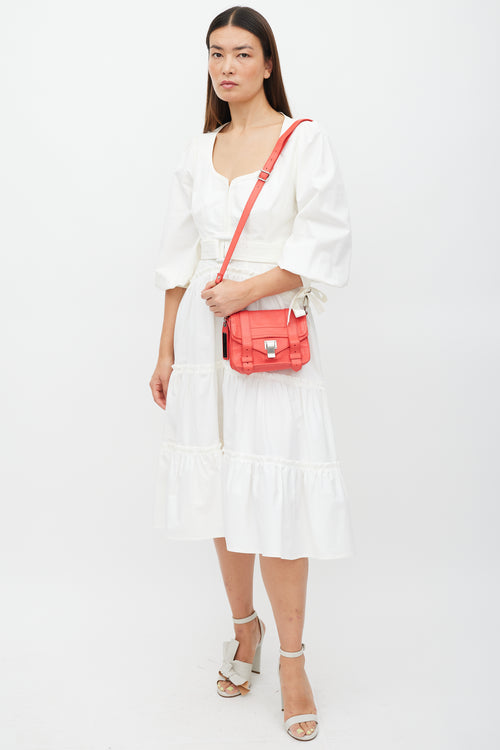 Proenza Schouler Red & Silver Leather PS1 Mini Bag