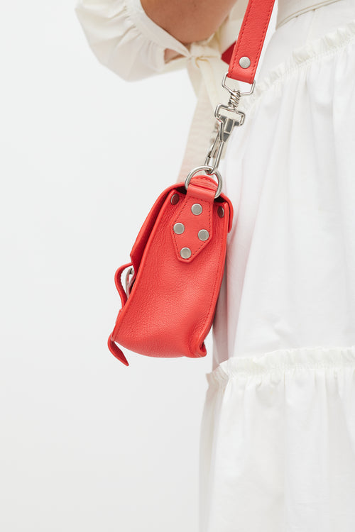 Proenza Schouler Red & Silver Leather PS1 Mini Bag