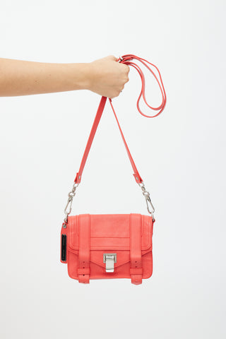 Proenza Schouler Red & Silver Leather PS1 Mini Bag