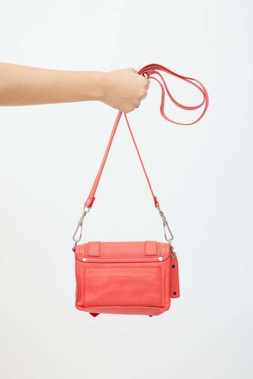 Proenza Schouler Red & Silver Leather PS1 Mini Bag