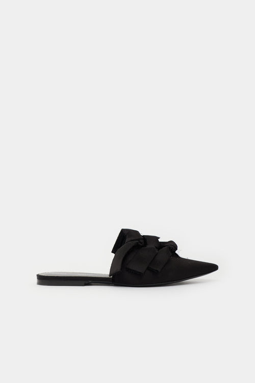 Proenza Schouler Satin Bow Pointed Mule