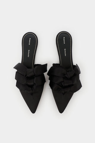 Proenza Schouler Satin Bow Pointed Mule
