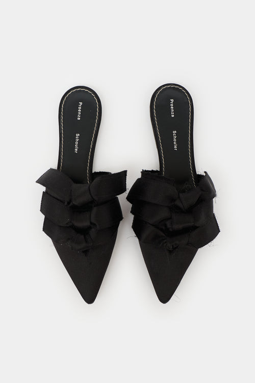 Proenza Schouler Satin Bow Pointed Mule