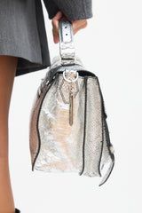 Proenza Schouler Silver Textured Leather PS1 Satchel Bag