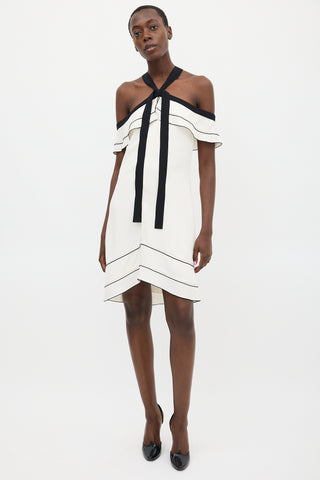 Proenza Schouler White & Black Ruffled Dress