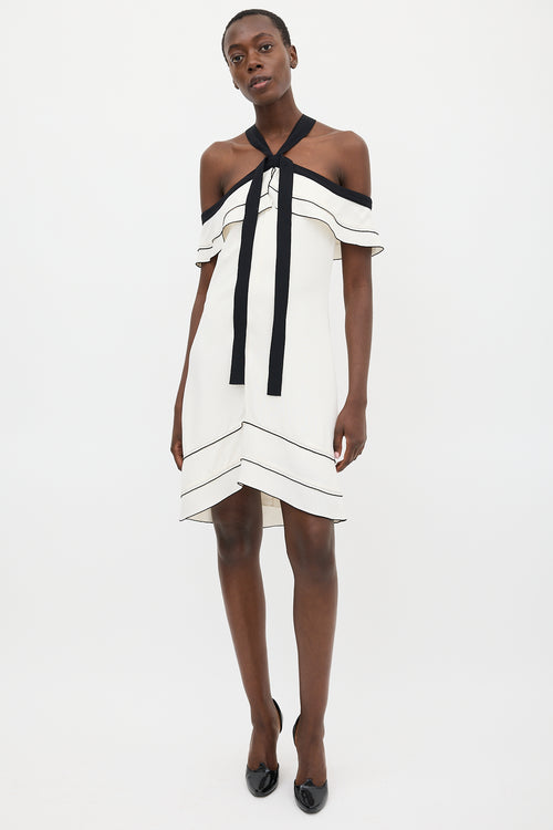 Proenza Schouler White & Black Ruffled Dress