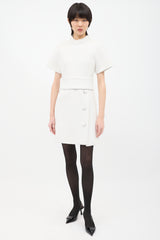 Proenza Schouler White Boucle Open Back Dress