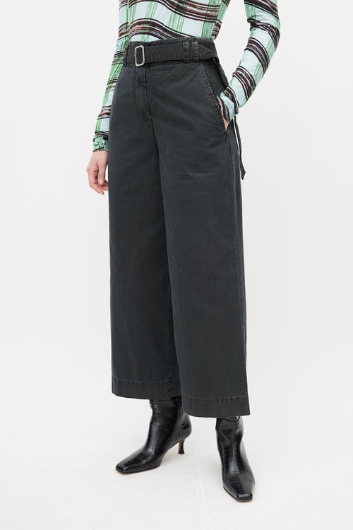 Proenza Schouler White Label Washed Black Belted Pant