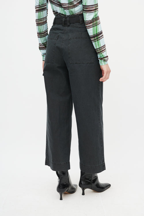 Proenza Schouler White Label Washed Black Belted Pant