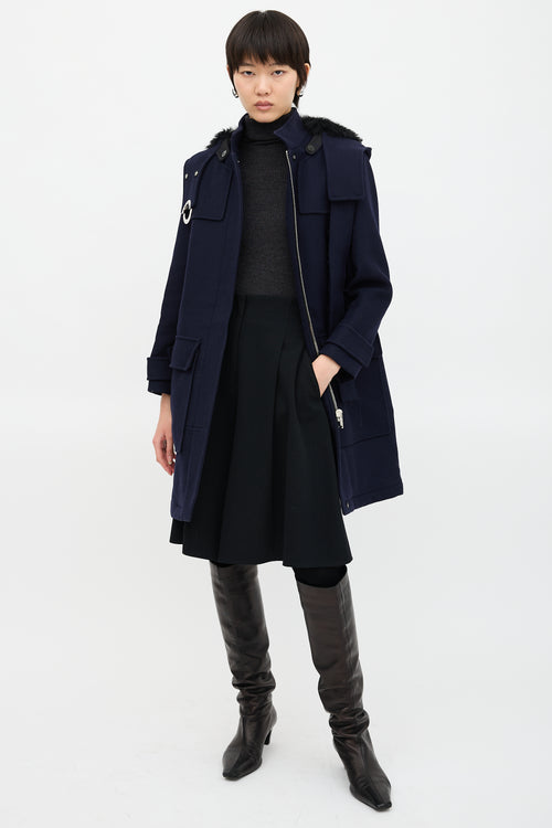 Proenza Schouler Wool & Fur Trimmed Coat
