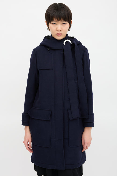 Proenza Schouler Wool & Fur Trimmed Coat