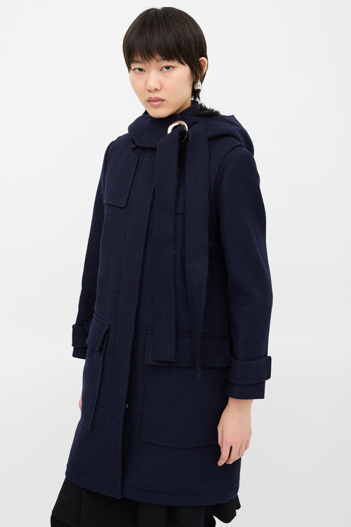 Proenza Schouler Wool & Fur Trimmed Coat