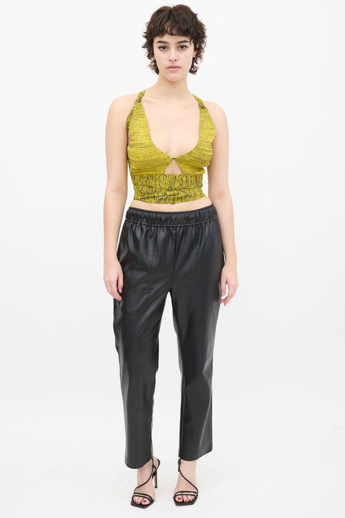 Proenza Schouler Yellow & Black Heathered Criss Cross Top