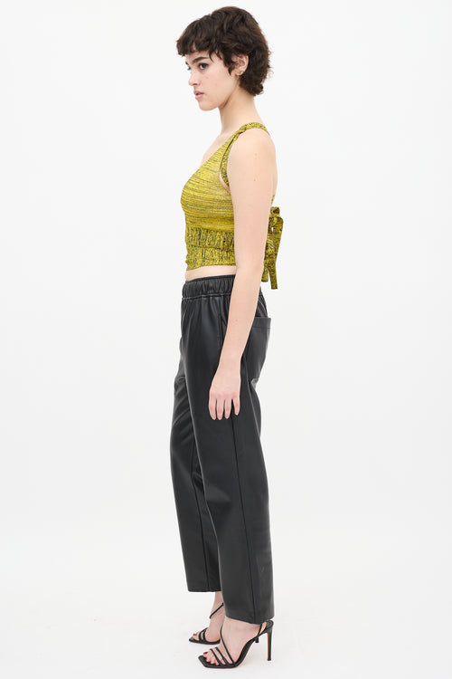 Proenza Schouler Yellow & Black Heathered Criss Cross Top