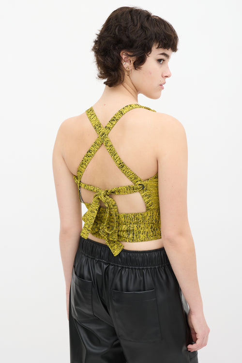 Proenza Schouler Yellow & Black Heathered Criss Cross Top