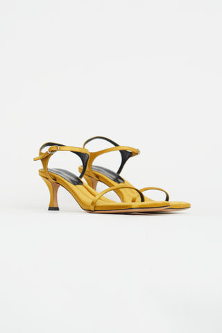 Proenza Schouler Yellow Satin Padded Heeled Sandal