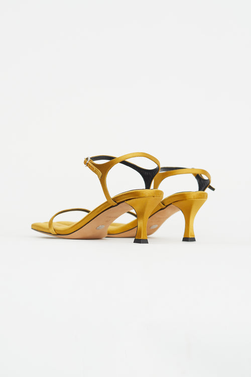 Proenza Schouler Yellow Satin Padded Heeled Sandal