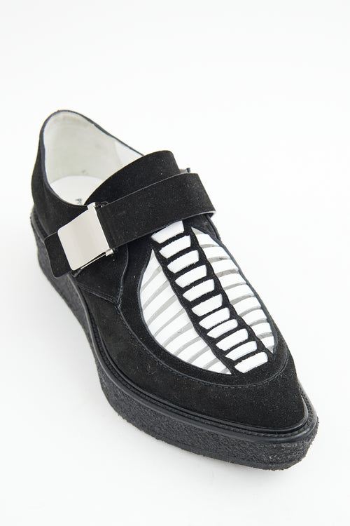 Proenza Schouler Black & White Suede Creeper Loafer