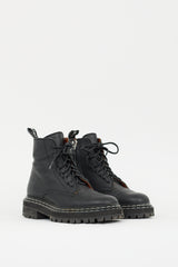 Proenza Schouler Black Leather Combat Boot