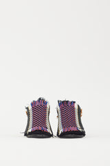 Proenza Schouler Black & Multicolour Woven Fringe Block Heel