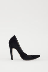 Proenza Schouler Black Textured Pointed Toe Pump VSP Consignment