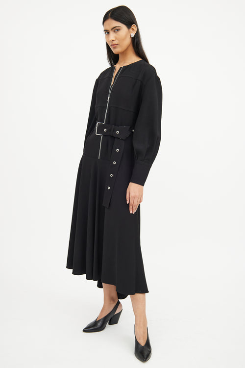 Proenza Schouler Black Zip Long Sleeve Dress