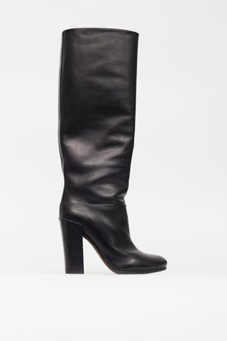 Proenza Schouler Black Leather Knee High Heeled Boot