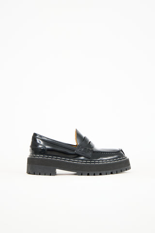 Proenza Schouler Black Leather Lug Sole Loafer