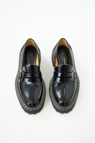 Proenza Schouler Black Leather Lug Sole Loafer