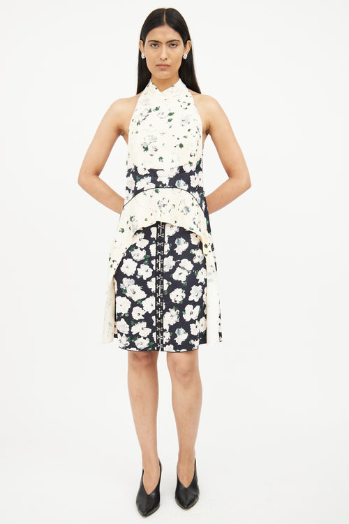 Proenza Schouler Cream Multi Colour Midi Pattern Dress