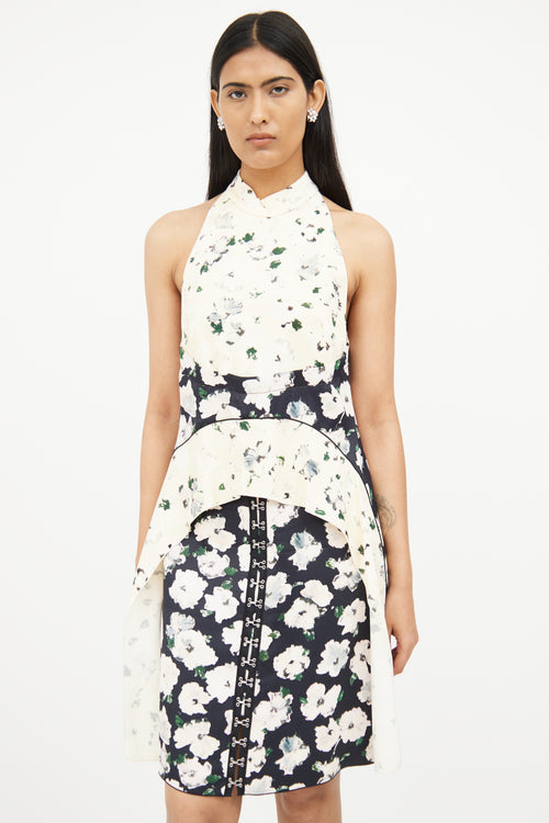 Proenza Schouler Cream Multi Colour Midi Pattern Dress