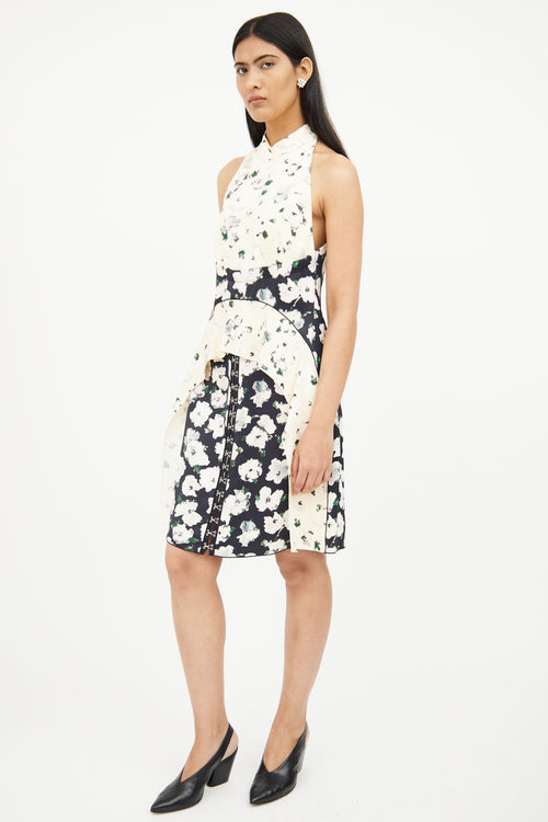 Proenza Schouler Cream Multi Colour Midi Pattern Dress