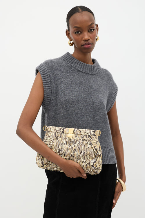 Proenza Schouler Embossed Leather Rolo Clutch