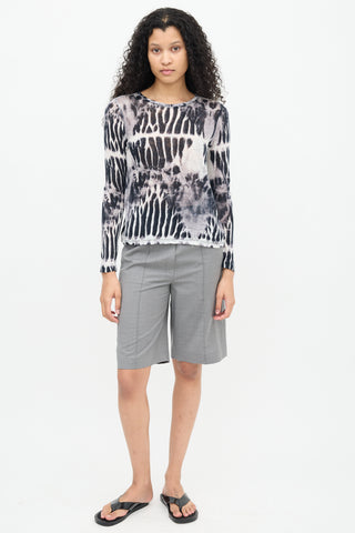 Proenza Schouler Grey & Multi Printed Long Sleeve Top