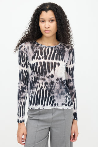 Proenza Schouler Grey & Multi Printed Long Sleeve Top