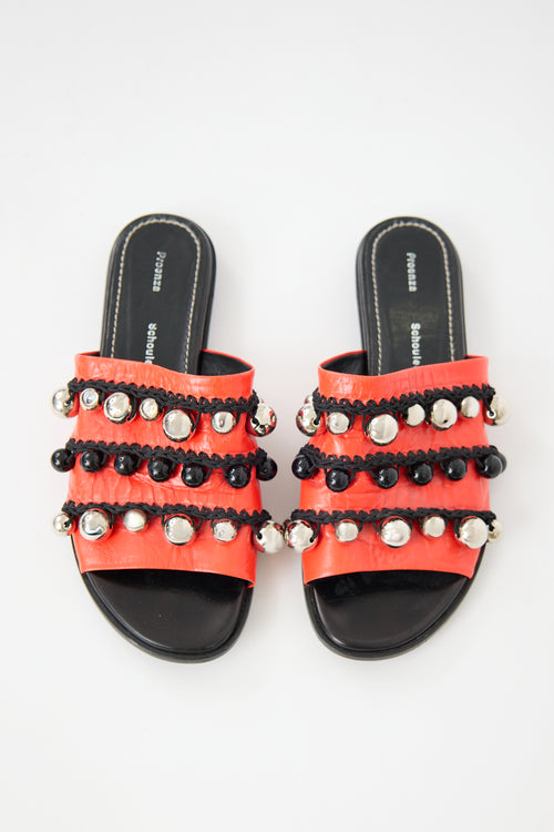 Proenza Schouler Leather Beaded Slide