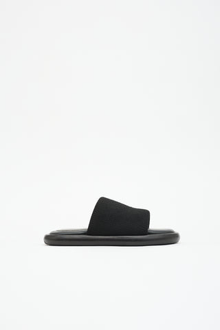 Proenza Schouler Leather & Knit Pipe Slide