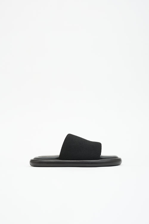 Proenza Schouler Leather & Knit Pipe Slide