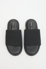 Proenza Schouler Leather & Knit Pipe Slide