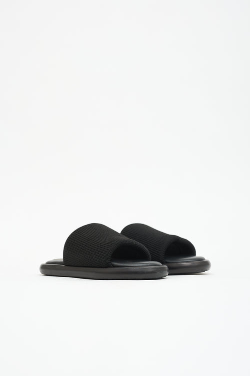 Proenza Schouler Leather & Knit Pipe Slide