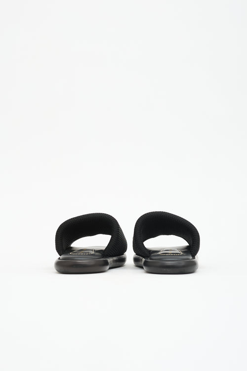 Proenza Schouler Leather & Knit Pipe Slide