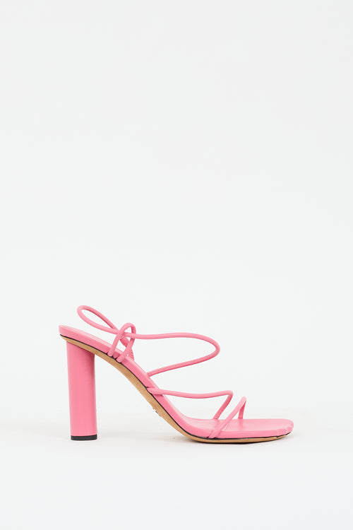 Proenza Schouler Pink Leather Sculpt Heeled Sandal