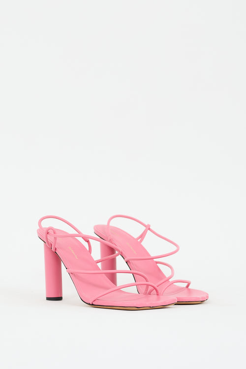 Proenza Schouler Pink Leather Sculpt Heeled Sandal