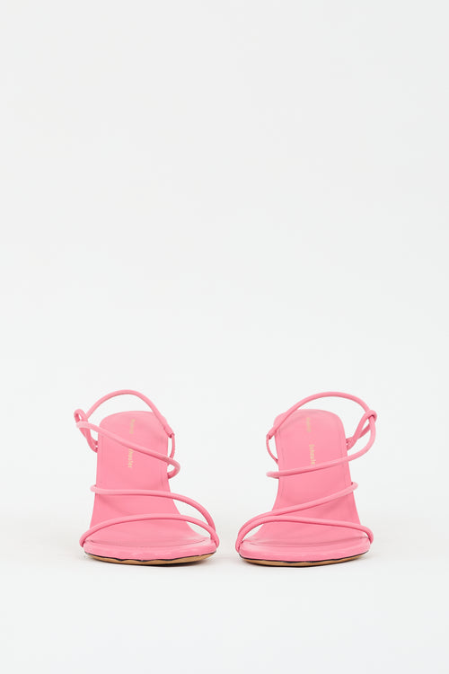 Proenza Schouler Pink Leather Sculpt Heeled Sandal