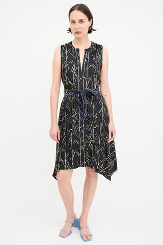 Proenza Schouler Silk Twill Stem Print Dress
