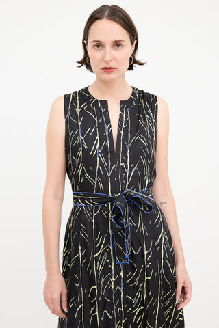 Proenza Schouler Silk Twill Stem Print Dress