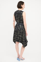 Proenza Schouler Silk Twill Stem Print Dress