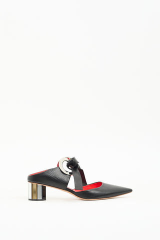 Proenza Schouler Black Leather D'Orsay Mule