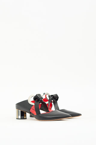 Proenza Schouler Black Leather D'Orsay Mule