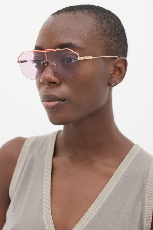 Projekt Product Pink & Rose Gold AU2 C8PG Shield Sunglasses